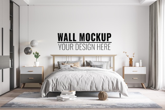 Innenschlafzimmer Wandmodell, 3D-Rendering
