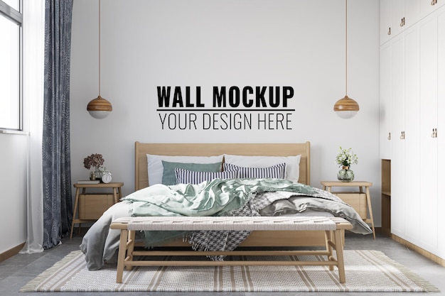 Innenschlafzimmer Wandmodell 3d Rendering