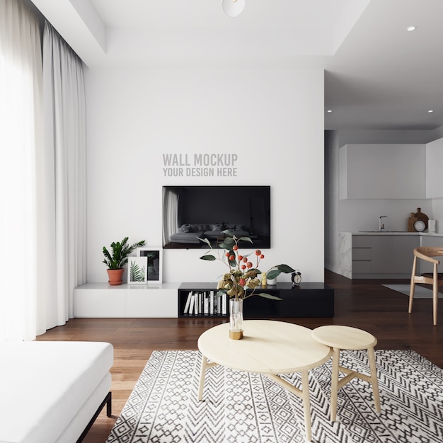 Innenwohnzimmer-Wand-Hintergrund-Modell