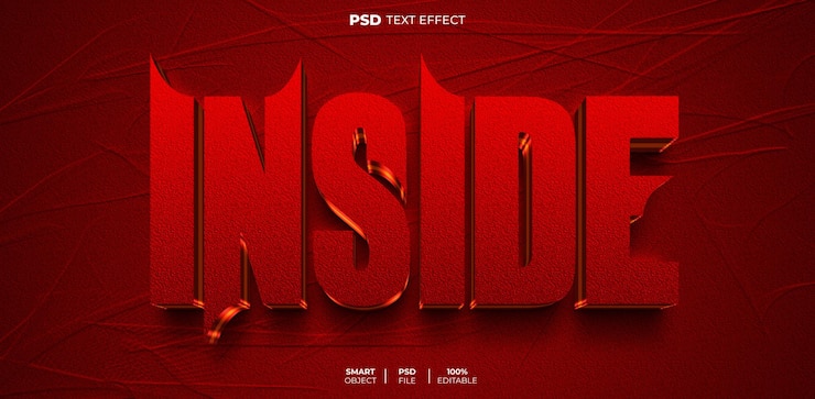 PSD innerhalb des bearbeitbaren 3d-texteffekts