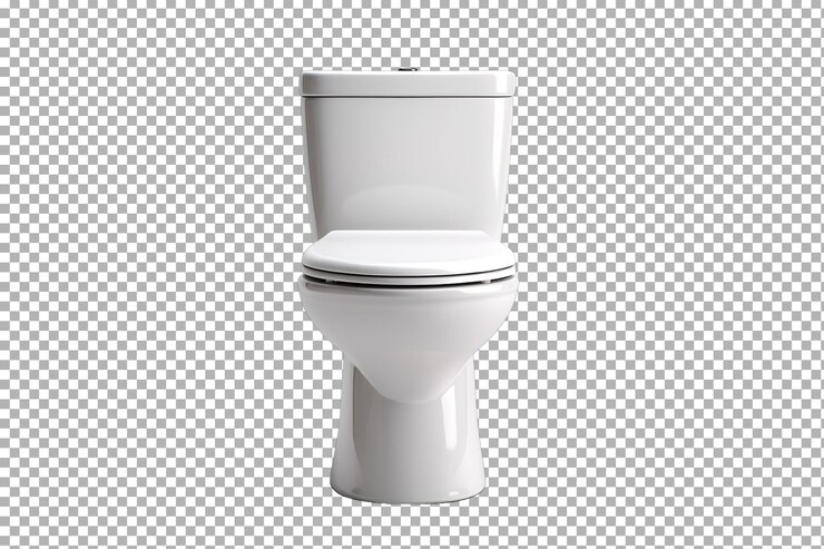 PSD un inodoro blanco puro contra un lienzo en blanco en una superficie blanca o clara png trasfondo transparente