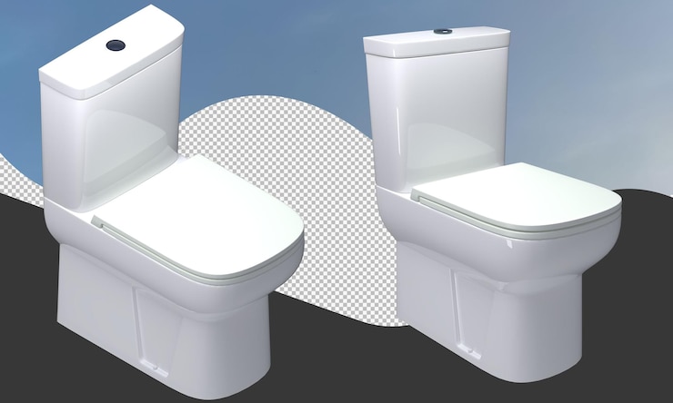 PSD un inodoro blanco con una tapa blanca y una tapa blanca.