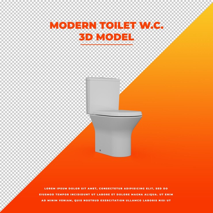 PSD inodoro moderno wc 3d modelo aislado