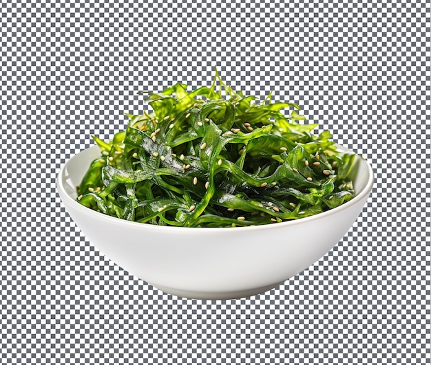 Insalata di alghe naturali e fresche isolata su sfondo trasparente