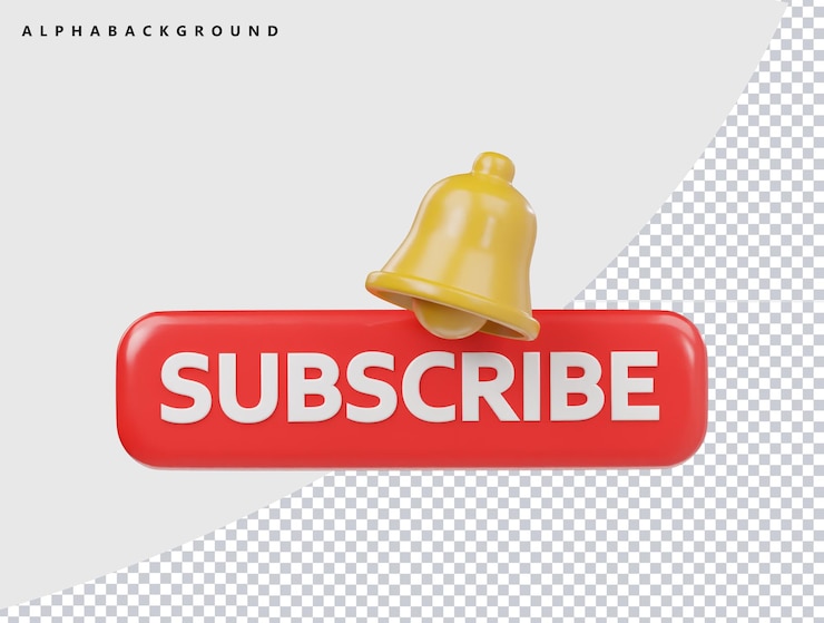 PSD inscrever-se ícone 3d render illustrustraion