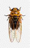 PSD un insecte jaune avec un nez noir et un nez noir