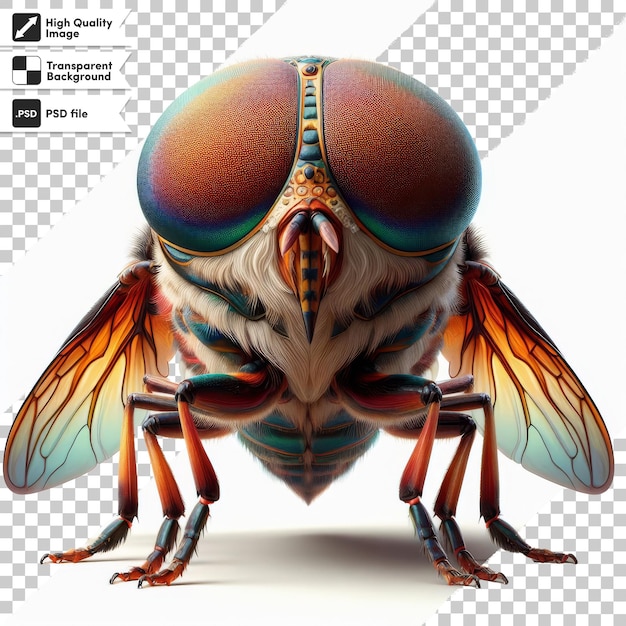 PSD un insecte avec une paire de lunettes de soleil et une image d'une mouche