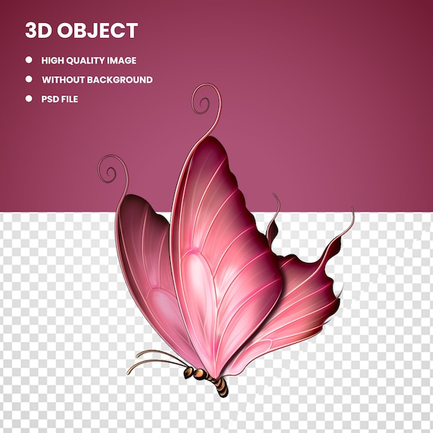 El insecto mariposa rosa púrpura