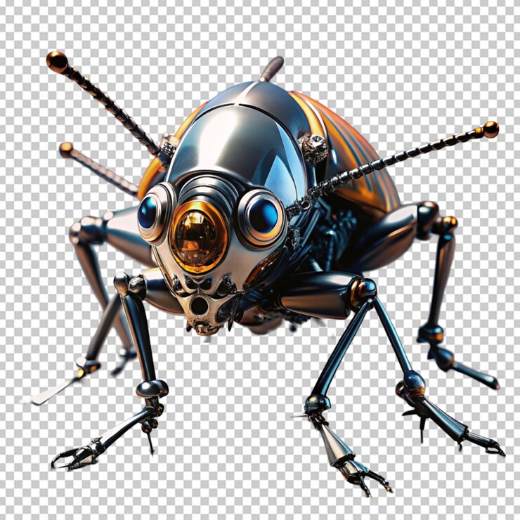 PSD insecto robótico en el estudio con espacio de copia