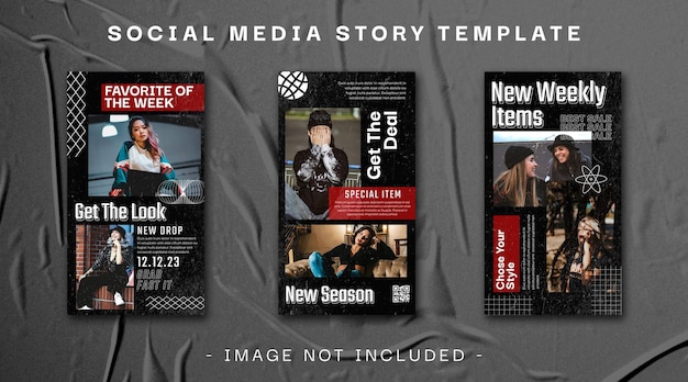 Insegna del modello di storia di instagram di vendita di moda streetwear urbano