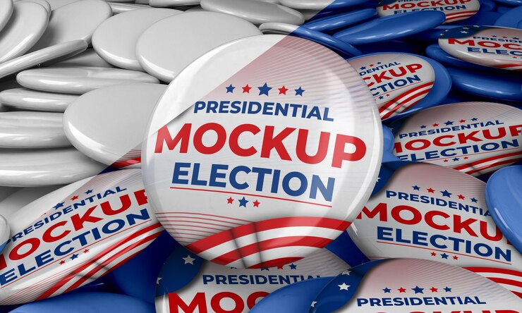 PSD insegne elettorali presidenziali mock-up per gli stati uniti