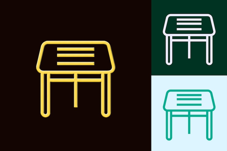 PSD insertar icono de tabla con un pequeño contorno cuadrado y unas pocas líneas diseños de icono minimalistas abstractos