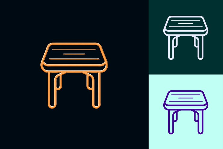 PSD insertar icono de tabla con un pequeño contorno cuadrado y unas pocas líneas diseños de icono minimalistas abstractos