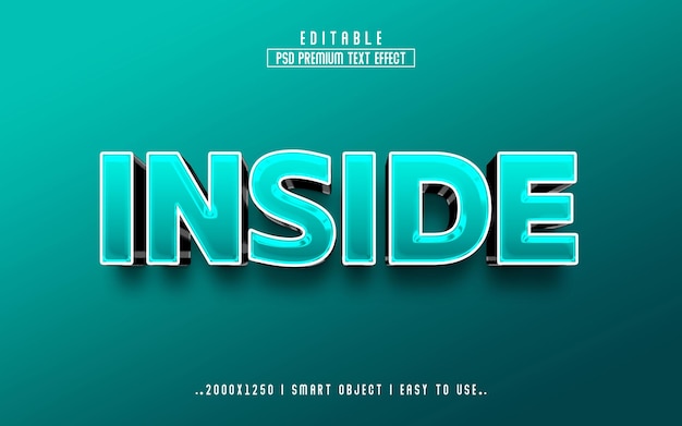 Inside3D editable text effect