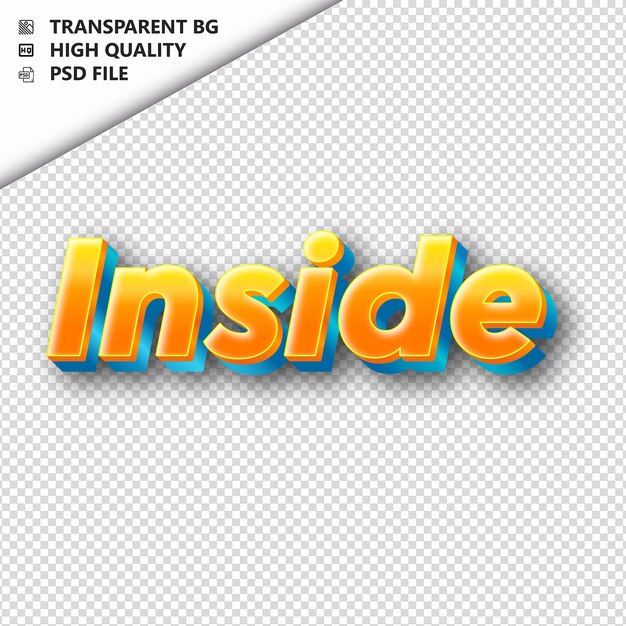 PSD insidemade à partir de texte orange avec ombre transparente isolée