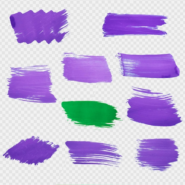 Insieme di linee di pennellate colorate elementi di design dipinti a mano