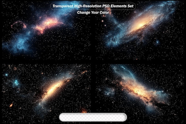 Insieme di nebulose e galassie nello spazio