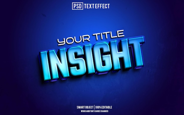 insight text effect font editable typography 3d text