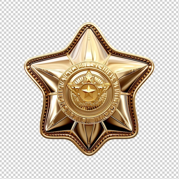 PSD l'insigne du shérif est découpé sur un transparent.
