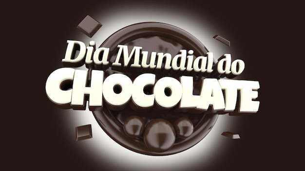 insignia 3d 'día mundial del chocolate'