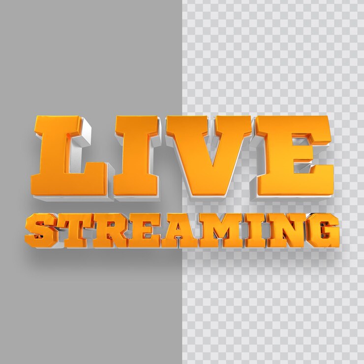 PSD insignia 3d live stream oro aislado