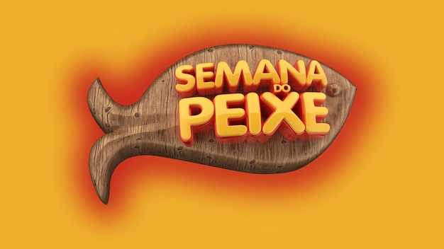 PSD insignia 3d 'semana del pescado'