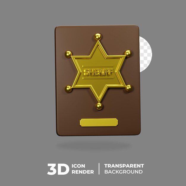 PSD insignia de alguacil de icono 3d