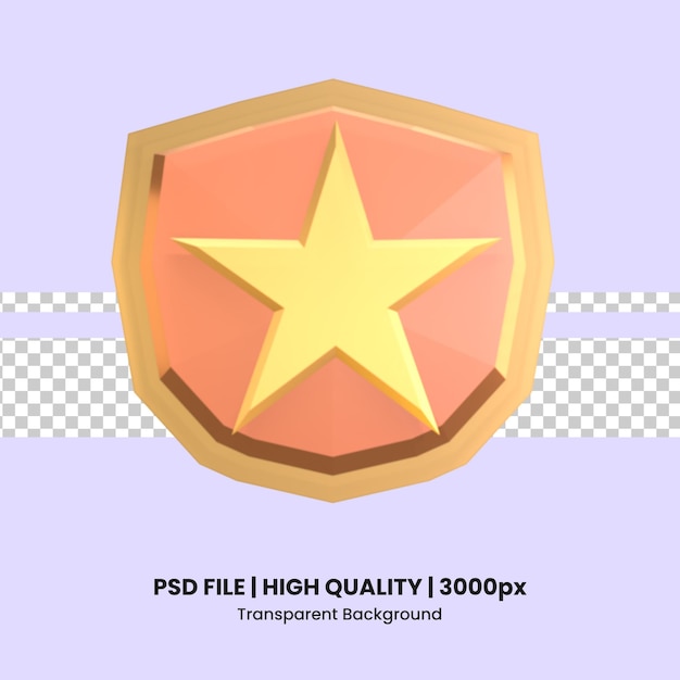 PSD insignia de bronce de videojuegos de icono 3d aislada en el fondo transparente