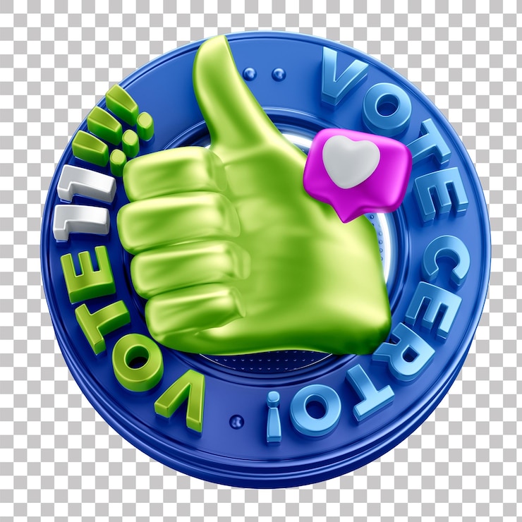 PSD insignia de campaña 3d para la elección de alcalde o presidente brasileño con vote certo vote 11