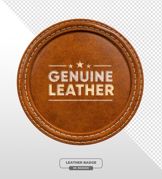 Insignia de cuero genuino con costura en 3D