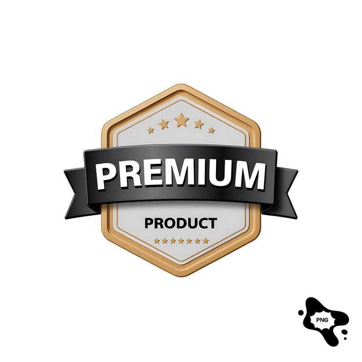 PSD insignia de produto premium