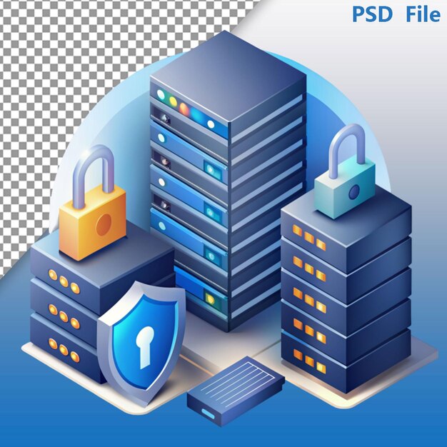 PSD insignia de segurança 3d da internet