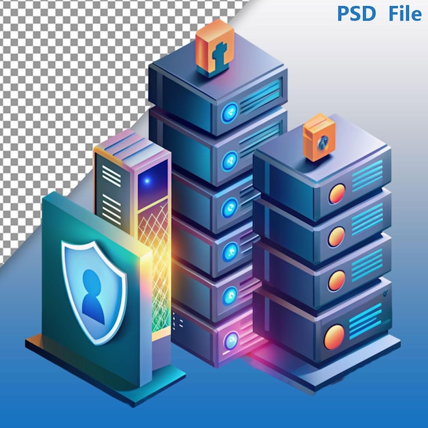 PSD insignia de segurança 3d da internet