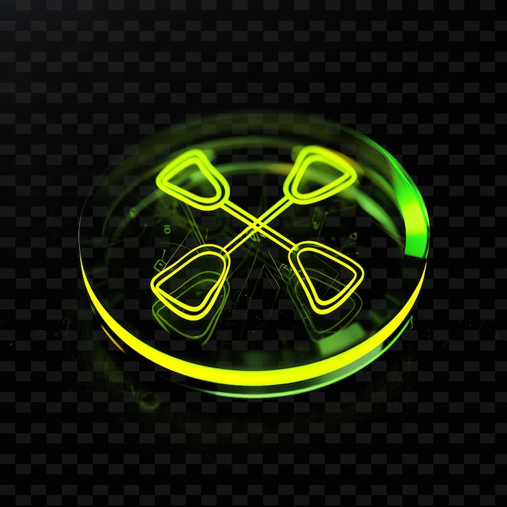 PSD insignia con un diseño simbólico hecho con acrílico glazado glowi png ropa de moda de neón única