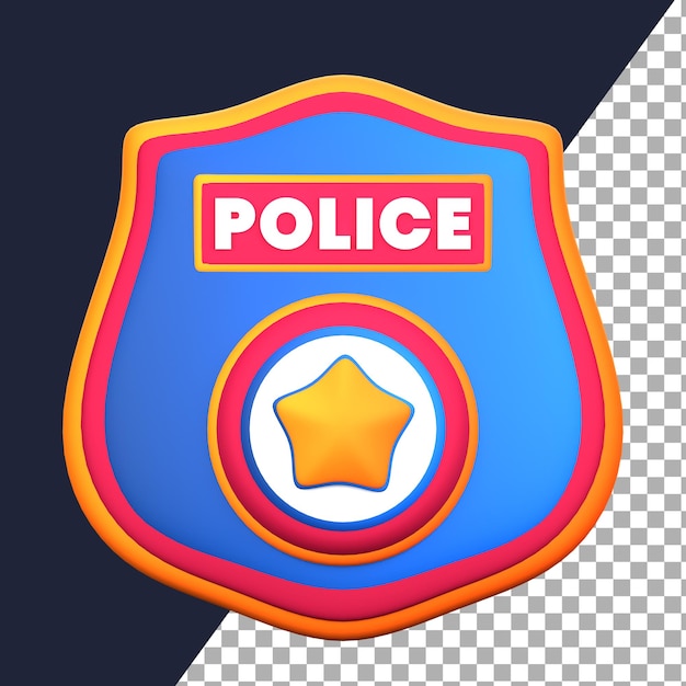 Insignia de policía en 3d