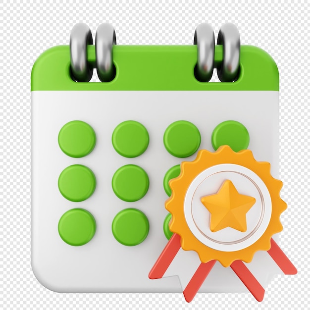 Insignia de recompensa del calendario 3D