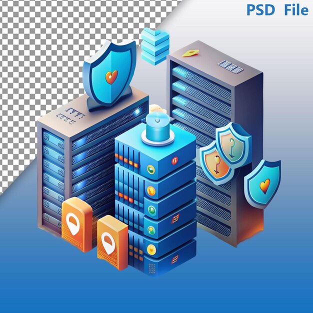 PSD insignia de seguridad de internet 3d