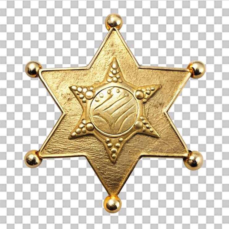 PSD la insignia del sheriff aislada en un fondo transparente