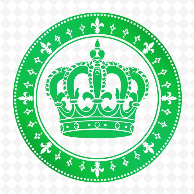 PSD una insignia verde con una corona en ella