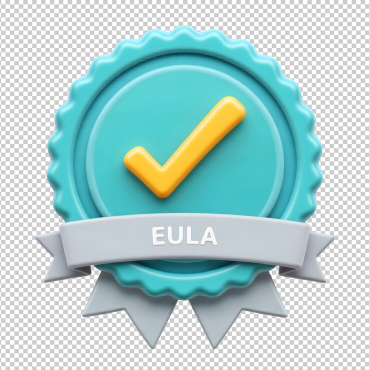 PSD insignia de verificación de la eula