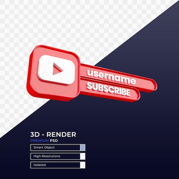 Insignia en vivo de redes sociales Render 3D