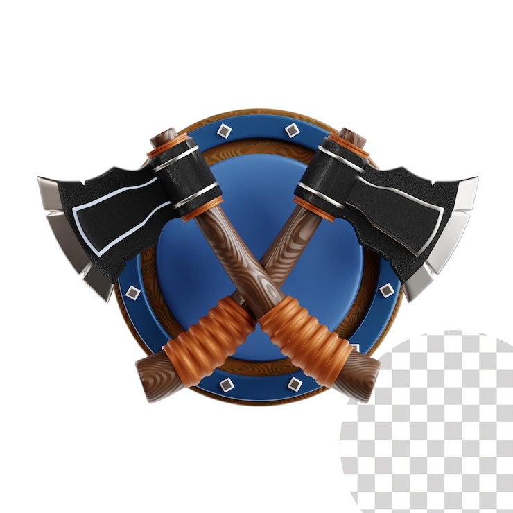PSD insígnias bárbaras 3d ilustração