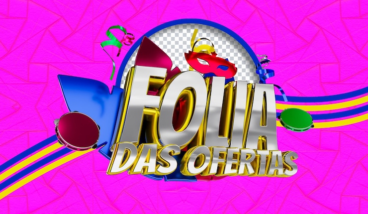 PSD insígnias de carnaval 3d para composição de design
