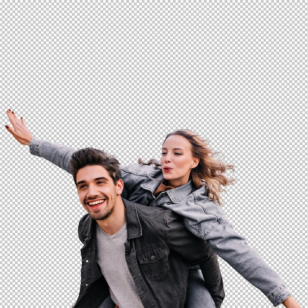 Inspirada garota loira gostando de caminhar com o namorado senhora adorável passando tempo com o marido ao ar livre