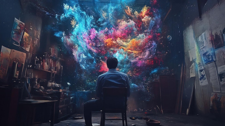PSD l'inspiration cosmique est un rêve d'artiste