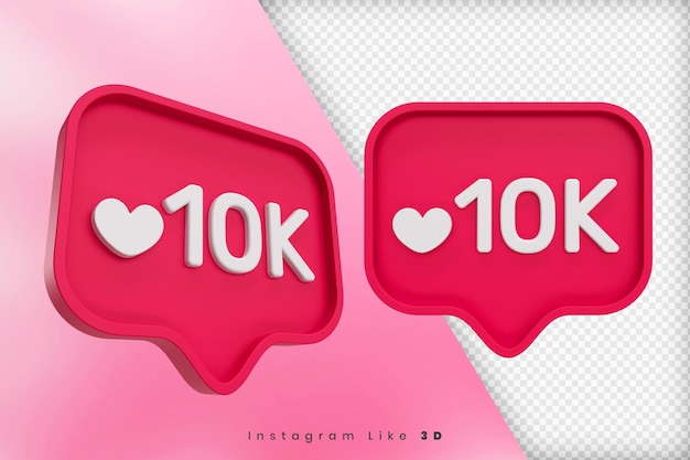 Instagram 10k wie 3d rendern isoliert premium psd