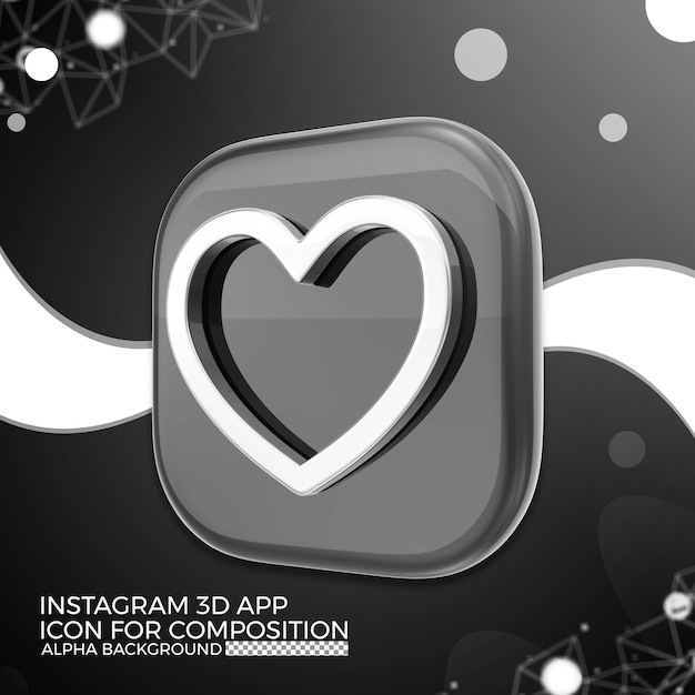 PSD instagram 3d app symbol für komposition