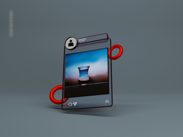 Instagram 3d glas transparente ui-modelle