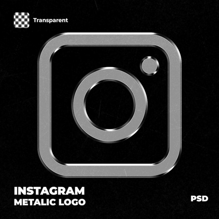 PSD instagram 3d-metall-logo psd