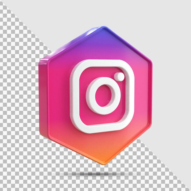 Instagram 3d Social Media-Symbol Bunt glänzendes 3D-Symbol Konzept 3D-Rendering für die Komposition